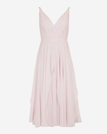 V neck georgette midi dress - Pale Pink | Dresses | Ted Baker UK