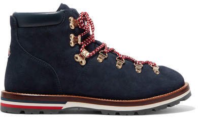 Blanche Shearling-lined Suede Ankle Boots - Navy