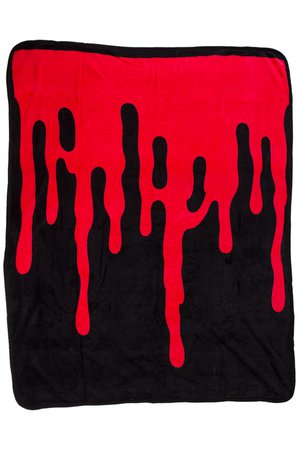 Bloody Black/Red Throw Blanket by Sourpuss | Gothic