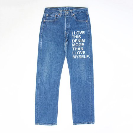 JH STUDIOS 🧠® sur Instagram : " I LOVE THIS DENIM MORE THAN I LOVE MYSELF. " Text Denim Jeans ✨✍🏽 • • • • • • #denim #quote #jeans #blue #text #supreme #dior #hype #fye…