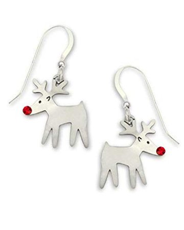 Amazon.com: Sienna Sky Rudolph Reindeer with Red Crystal Nose Dangle Earrings 934: Reindeer Earrings Crystal: Jewelry
