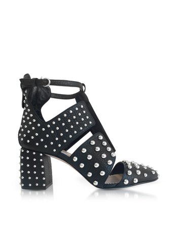Red Valentino Black Leather Studded Boots
