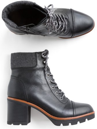 black chunky heeled boots