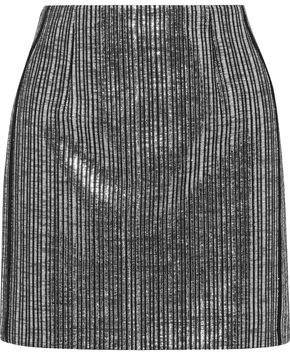 Metallic Jacquard Mini Pencil Skirt