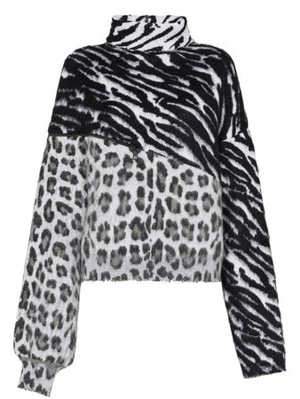 Unravel Project Mixed Animal Print Jumper - Farfetch