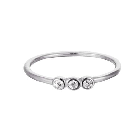 Sterling Silver Cz Triple Bezel Stacking Ring | SEOL + GOLD | Wolf & Badger