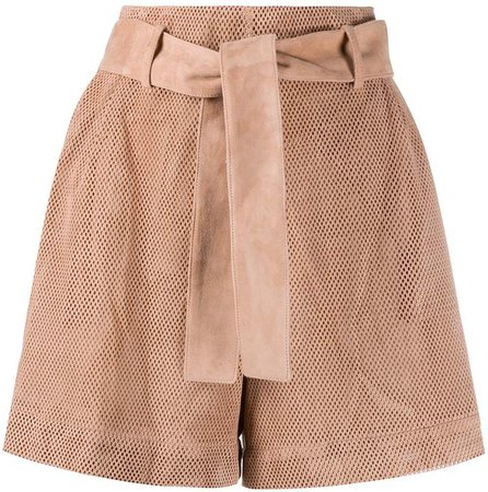 perforated leather shorts