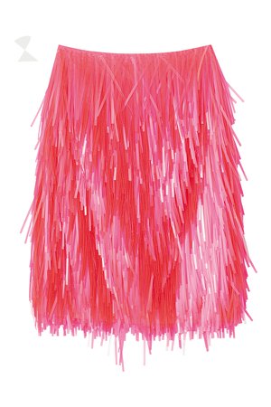 PRADA - Neon pink tassel skirt