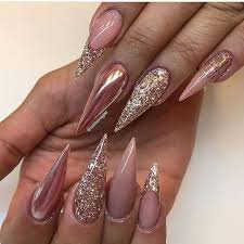 champagne rose gold nails - Google Search