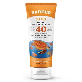 Badger Mineral Kids Sunscreen Cream - Spf 40 - 2.9 Fl.oz : Target