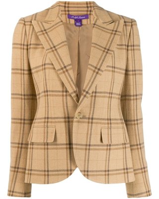 Fall 2019 sales are here! Get this deal on Ralph Lauren Collection slim-fit plaid blazer - Brown