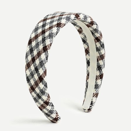 J.Crew: Wide Wool Headband In Check Plaid For Women