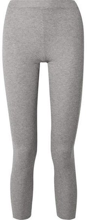 Handvaerk - Ribbed Pima Cotton And Alpaca-blend Leggings - Gray
