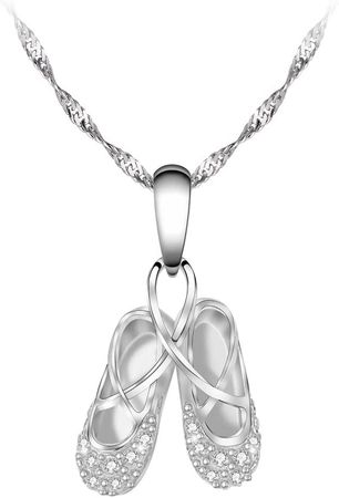 Amazon.com: Gemschest 925 Sterling Silver Ballerina Necklace Jewelry Cubic Zirconia Ballet Slippers Shoes Necklace Unicorns Gifts for Girls Teen & Dancer 18": Clothing, Shoes & Jewelry