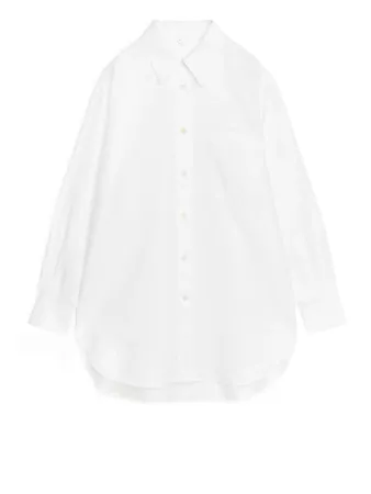 Oversized Linen Shirt - White - Shirts & blouses - ARKET NO