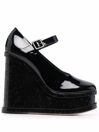 HAUS OF HONEY 130mm patent leather wedge pumps - FARFETCH