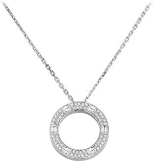 Cartier LOVE necklace, diamond-paved White gold, diamonds
