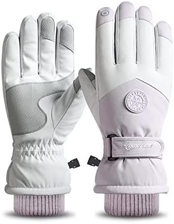 womens ski gloves pastel purple white amazon