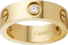 LOVE ring, 3 diamonds - Yellow gold, diamonds - Cartier