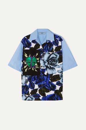 Prada | Printed cotton-poplin shirt | NET-A-PORTER.COM