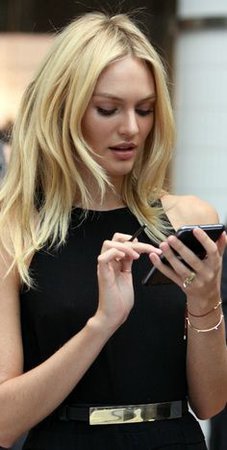 Candice using phone
