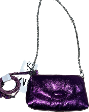 Zara purple metallic bag