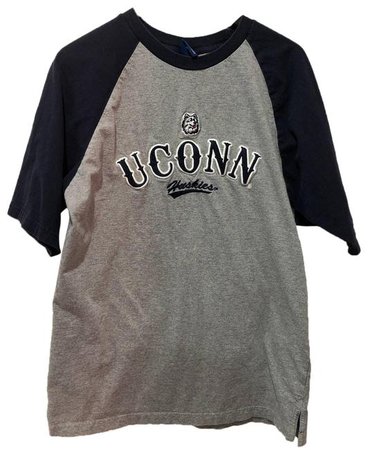 *clipped by @luci-her* Vintage Uconn Huskies Ringer Tee Shirt Size 12 (L) - Tradesy