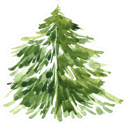 Car Stickers, Inc. Watercolor Christmas Tree Sticker
