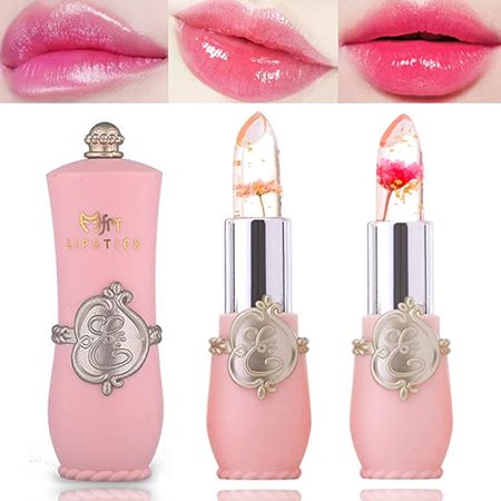 Amazon.com : 2 Pack Crystal Flower Jelly Lipstick,Magic Color Changing Lipstick,PH Clear Temperature Color Changing Lip Gloss,Lip Balm,Long Lasting Nourishing Moisturizing Lip Stick Set(Set A) : Beauty & Personal Care