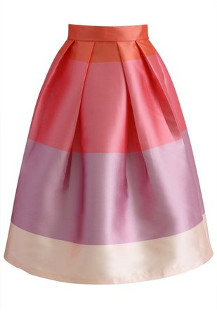 Lollipops Color Block Printed Midi Skirt - Retro, Indie and Unique Fashion