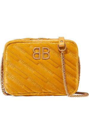 Balenciaga | BB Reporter embroidered velvet shoulder bag | NET-A-PORTER.COM