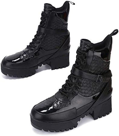 Amazon.com | Cape Robbin Hot Rod Combat Boots for Women, Platform Boots with Chunky Block Heels, Womens High Tops Boots - Black Size 7 | Ankle & Bootie