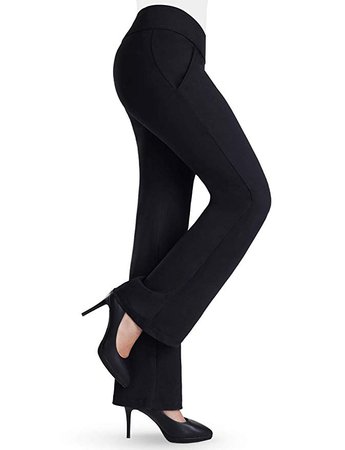 Amazon.com: Balleay Art Bootcut Yoga Pants for Women with Pockets - Dress Yoga Pants for Women Long Bootleg Workout Pants (Black, XL): Clothing