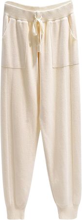 Amazon.com: Gihuo Women’ s Sweater Pants Drawstring Elastic Waist Knit Joggers Soft Pull On Knitted Trousers with Pockets(Beige-XS) : Clothing, Shoes & Jewelry