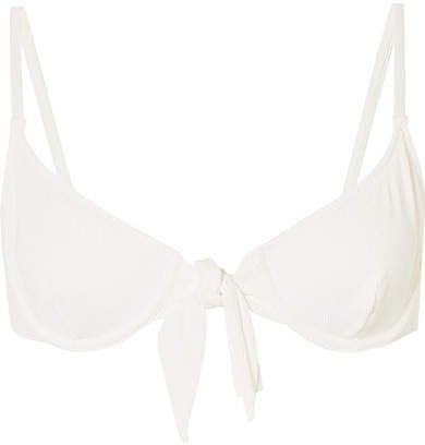 Re/done The Nantucket Knotted Ribbed Underwired Bikini Top - Ivory