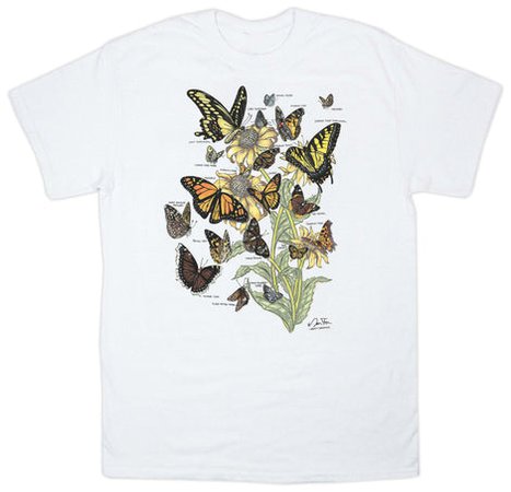 Butterflies of North America Adult White T-shirt – Liberty Graphics