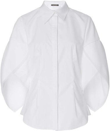 Button Down Shell Sleeve Cotton Shirt