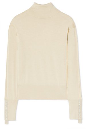 Burberry | Nabuna embroidered merino wool and silk-blend sweater | NET-A-PORTER.COM