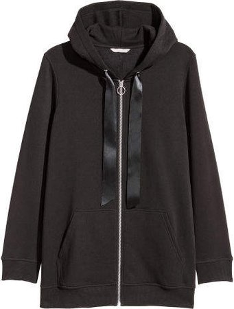 H&M+ Hooded Sweatshirt Jacket - Black