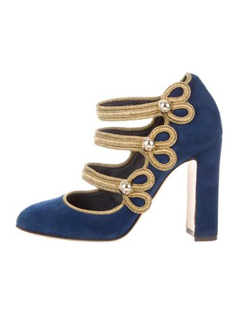 Dolce & Gabbana Suede Round-Toe Pumps - Shoes - DAG141695 | The RealReal