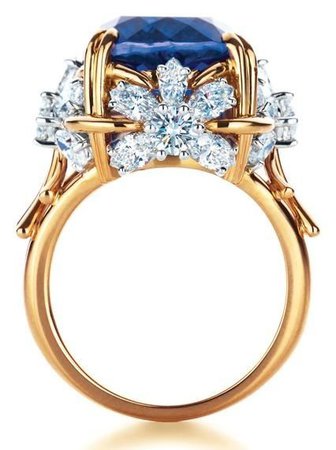 Tiffany & Co. Schlumberger Flower ring with tanzanite and diamonds