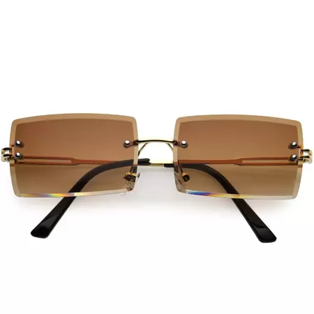 Double Rhinestones Decorated Premium Square Sunglasses D128 - zeroUV