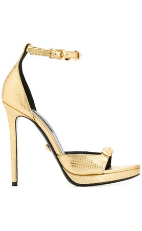 gold Versace heels