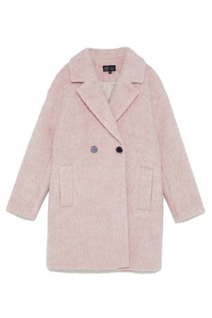 zara blush pink wool coat trf