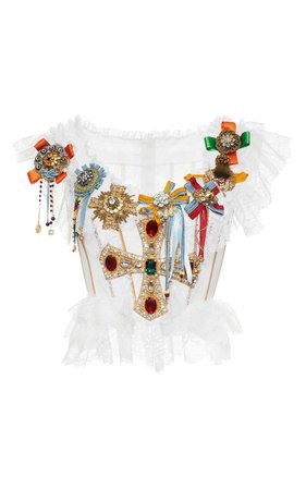 Jeweled Cross Bustier Top by Dolce & Gabbana | Moda Operandi