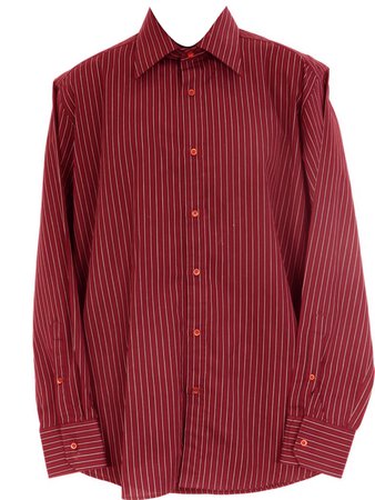 GUCCI Men Red White Black Stripes Long Sleeve Button Down Shirt