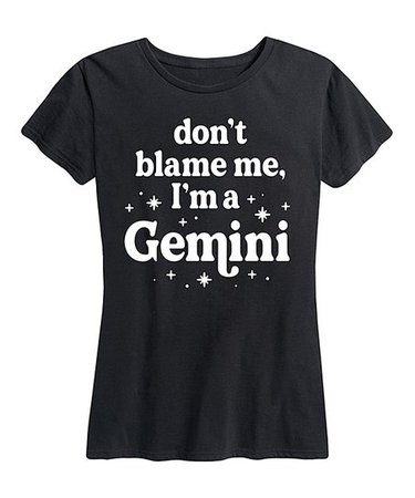 Instant Message Womens Black Im a Gemini Relaxed-Fit Tee - Women & Plus | Best Price and Reviews | Zulily