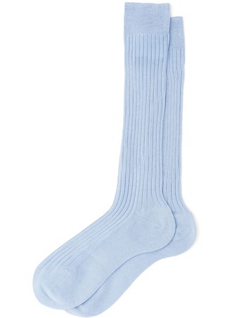 Blue Prada rib-knit socks 66386S191L80 - Farfetch