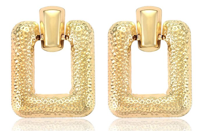 amazon gold square door knocker earrings