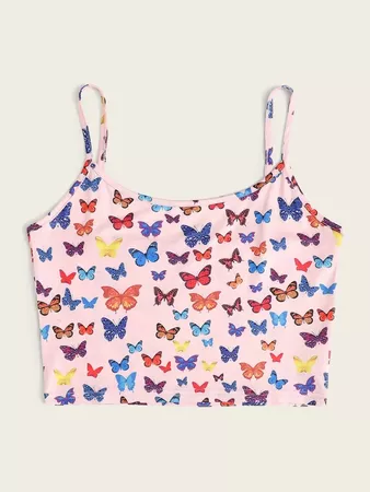 Allover Butterfly Print Cami Top